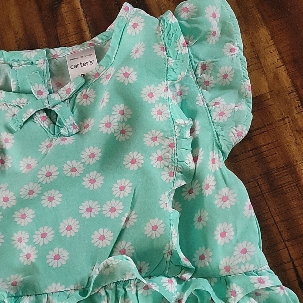 Carter's Green Ruffle Dress - Picture 3 of 6